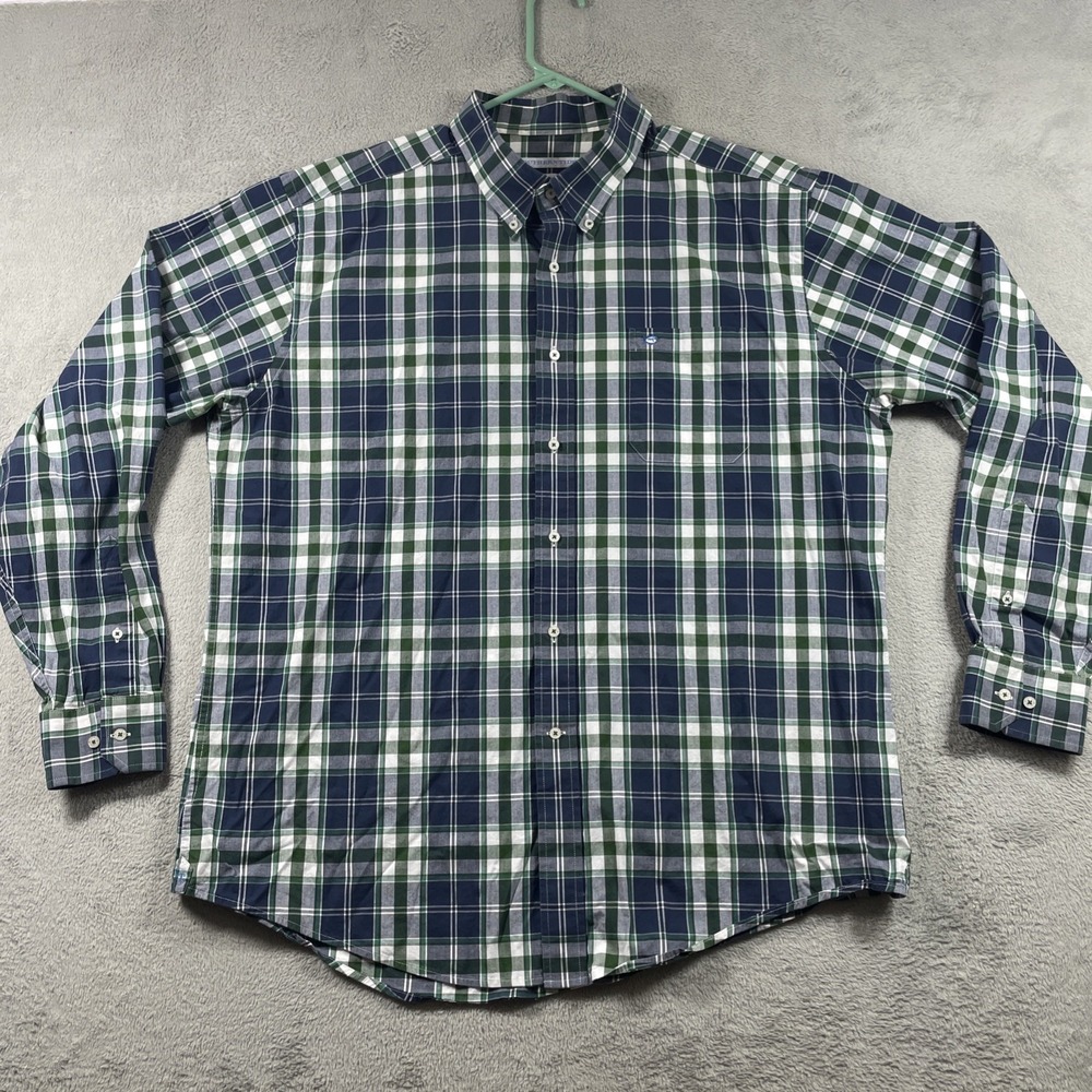 Southern Tide Shirt Men 2XL Plaid Classic Fit Stretch Button Down Long Sleeve